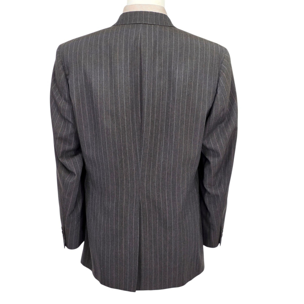Mens Gray Pinstripe Suit 42R Nino Cerruti Rue Royale Vintage 2 Piece USA - Picture 6 of 16